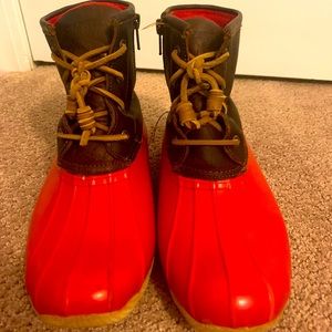 Red Sperry Duck Boots